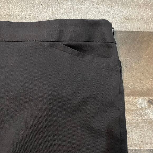 Theory Black Wool Blend Back Slit Side Zip Mini Skirt Women's Size 12 - Picture 3 of 11